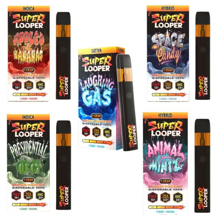 Looper - Super Live Badder THC-A - THC-P - HHC Disposable - 1 Gram