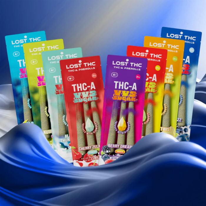 Lost Thc VVS Sugar Diamond Thc-A Preroll - 1.65 Gram - 3 Counts Per Pac