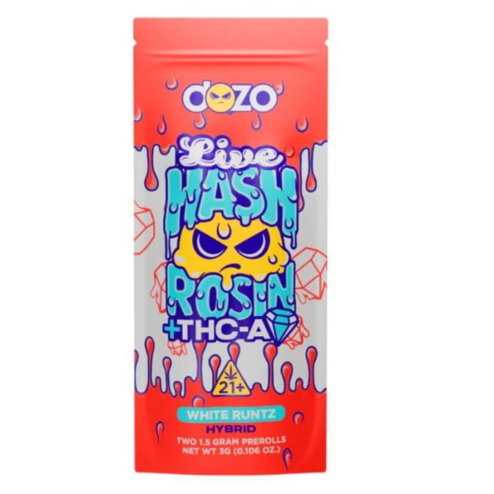 Dozo Live Hash Rosin - THC-A Pre-roll - 1.5 Grams - 2 Counts Per Pack - Top Rated