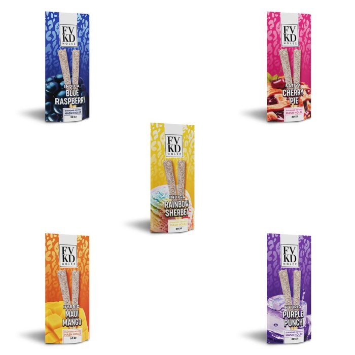 FVKD - Diamond Infused Hash Holez - THC-A Pre-Rolls - 4 Grams - 2 Counts Per Pack -